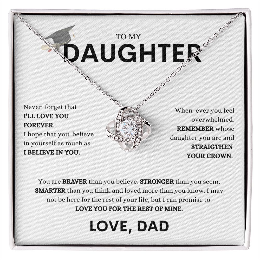 To My Daughter | I Believe in you Dad| Love Knot Necklace