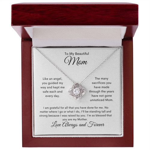 To My Beautiful Mom | My Angel | Love Knot Necklace
